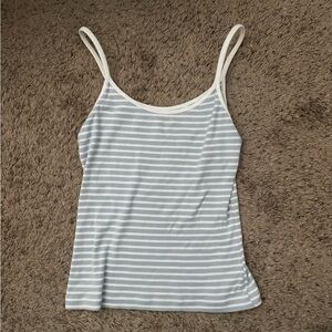 Brandy Melville Light Blue and White Striped Camisole